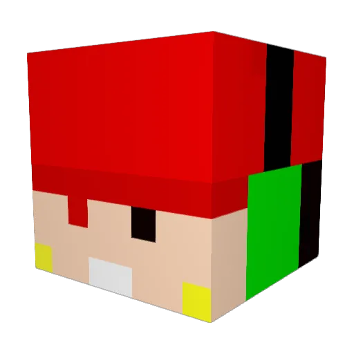 Rudet Minecraft avatar head, 3D render