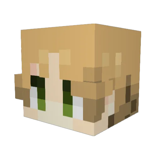 Rudeus_G_ Minecraft avatar head, 3D render