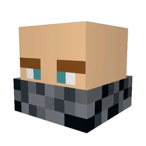 Rudili Minecraft avatar head, 3D render