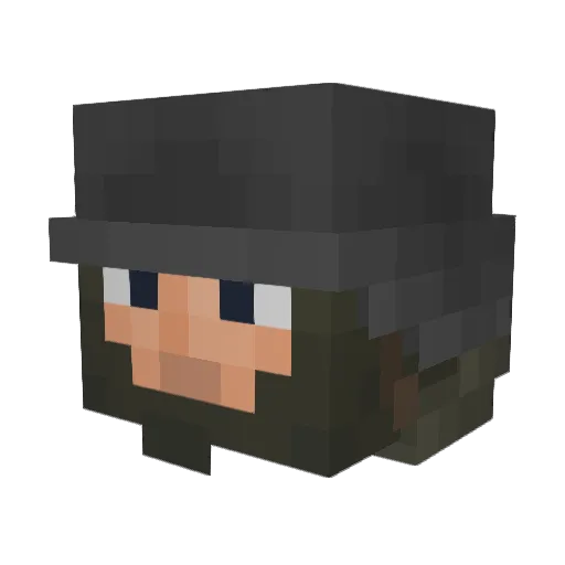 Rudolf_Hess_ Minecraft avatar head, 3D render