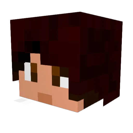 Rudrake Minecraft avatar head, 3D render