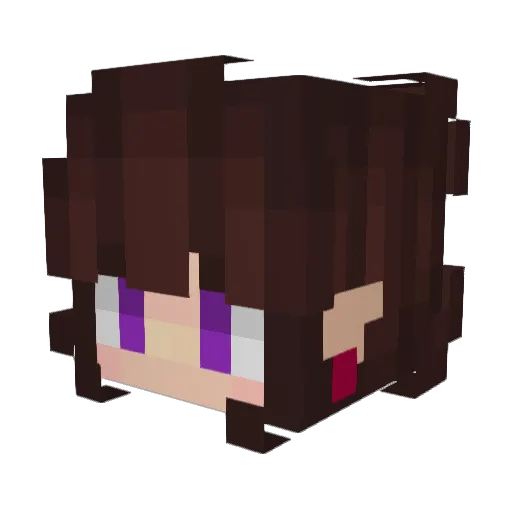 RueLovelaced Minecraft avatar head, 3D render