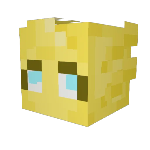 Rueket Minecraft avatar head, 3D render