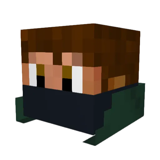 Rufasu Minecraft avatar head, 3D render
