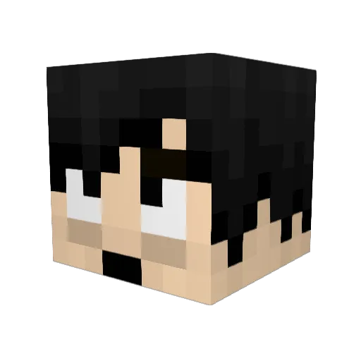 Rufata Minecraft avatar head, 3D render