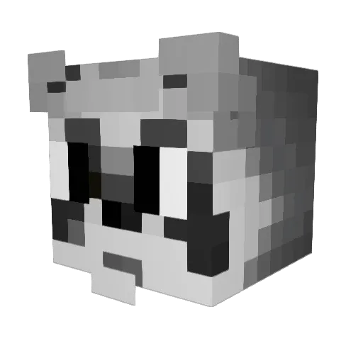 Ruffkun Minecraft avatar head, 3D render