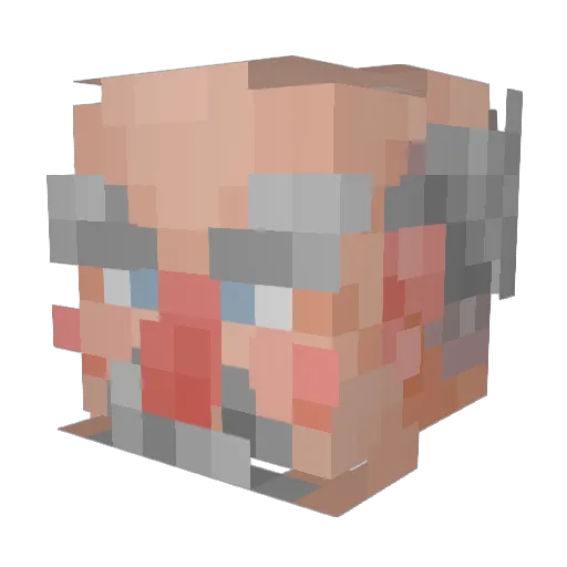Ruffl3y Minecraft avatar head, 3D render
