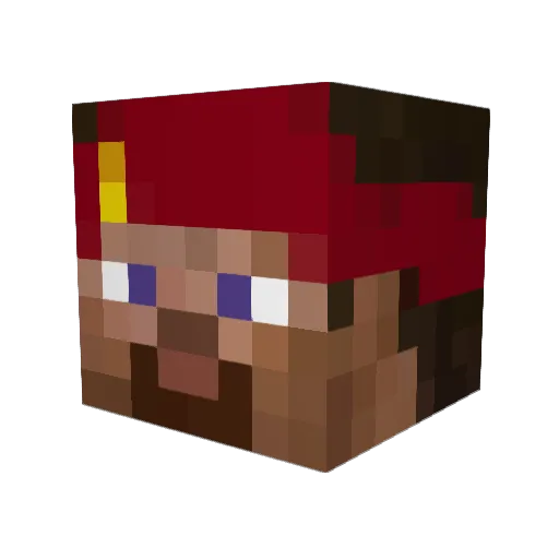 Rufflesthedog Minecraft avatar head, 3D render