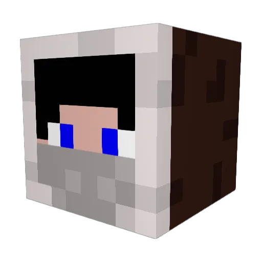 RuffsRevenge Minecraft avatar head, 3D render