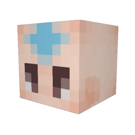 Rufiancito Minecraft avatar head, 3D render