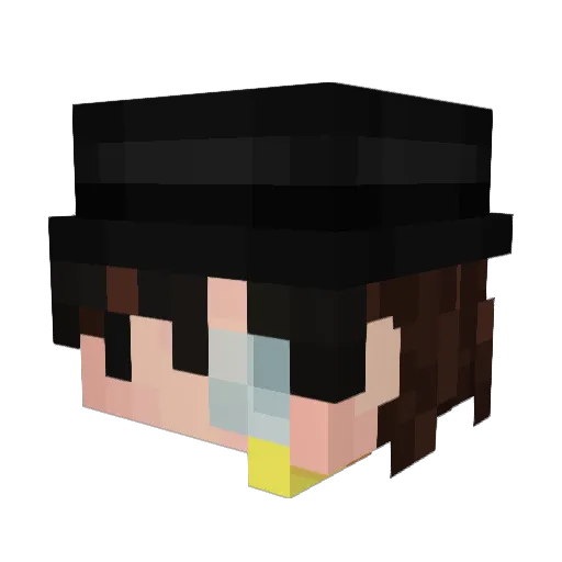RufusJunior Minecraft avatar head, 3D render