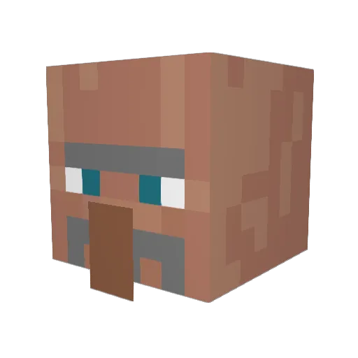 Ruggit Minecraft avatar head, 3D render