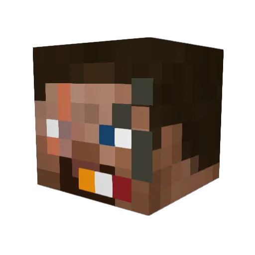 Rugsi Minecraft avatar head, 3D render