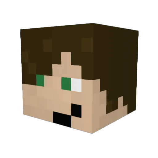 Ruhkno Minecraft avatar head, 3D render