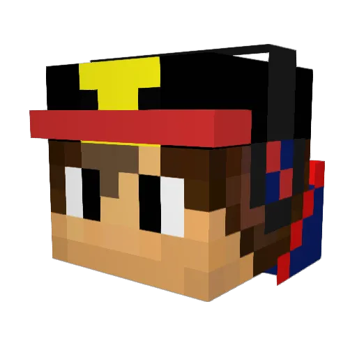 RuiAzevedo Minecraft avatar head, 3D render