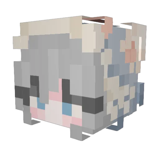 Rui_Here Minecraft avatar head, 3D render