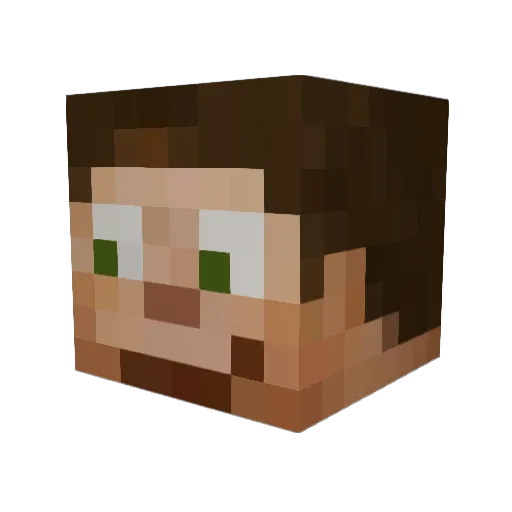 Ruiblui Minecraft avatar head, 3D render