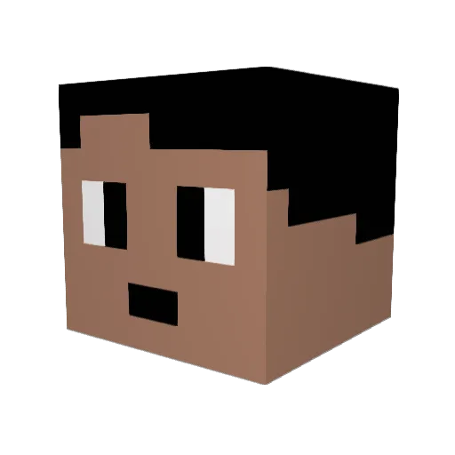 RuiiCandia Minecraft avatar head, 3D render
