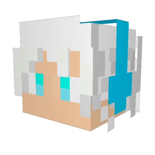 RuinBaozi Minecraft avatar head, 3D render