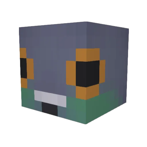 RuinaWangl Minecraft avatar head, 3D render