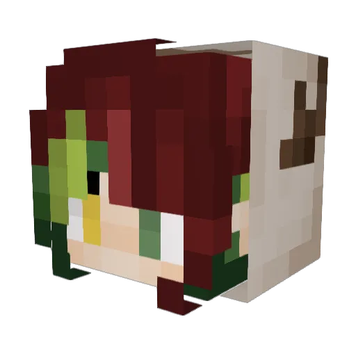 Ruined_MC Minecraft avatar head, 3D render