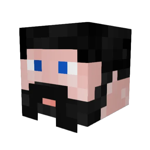 Ruinedragdoll Minecraft avatar head, 3D render