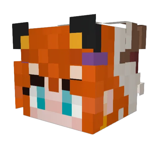 Ruivosa Minecraft avatar head, 3D render