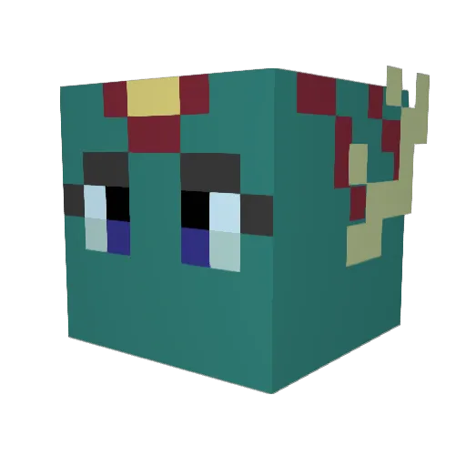 Rujak Minecraft avatar head, 3D render