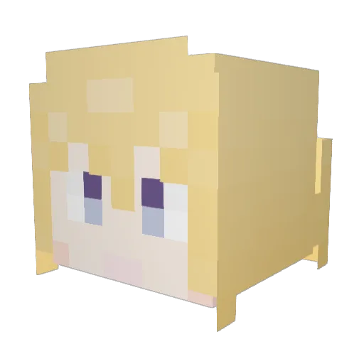 Rukanagao Minecraft avatar head, 3D render