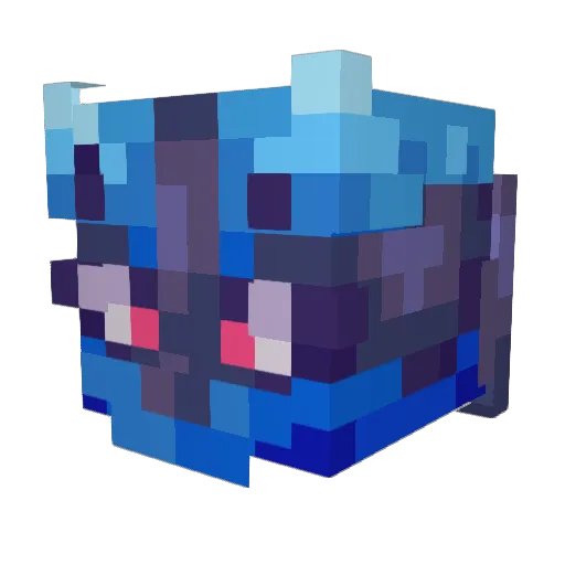 Rukarnight Minecraft avatar head, 3D render