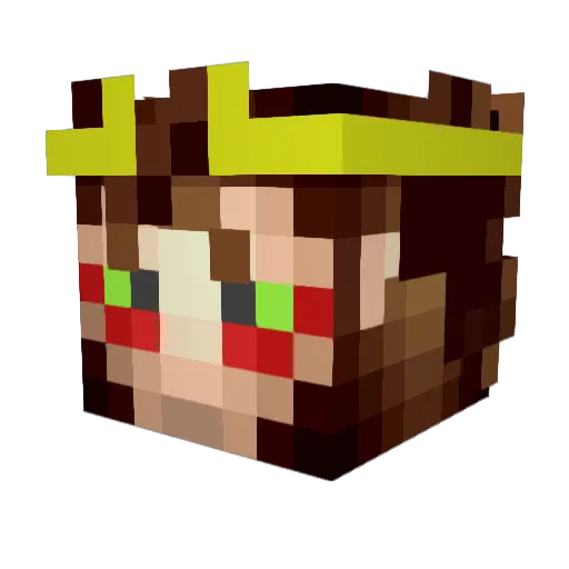 Rukaszu Minecraft avatar head, 3D render