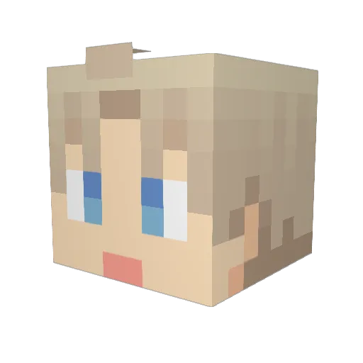 Ruki_08 Minecraft avatar head, 3D render