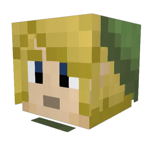 Rukioi Minecraft avatar head, 3D render