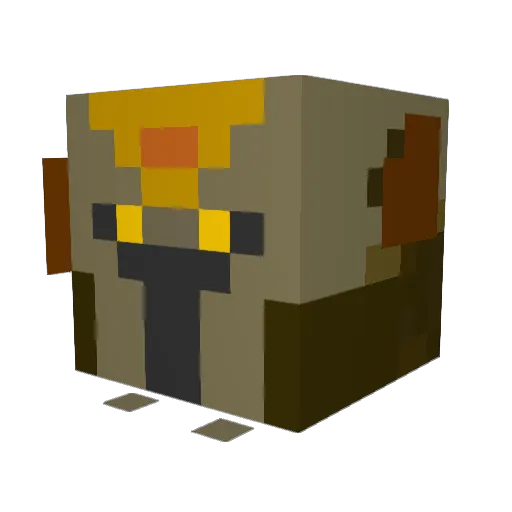 Rukketukker Minecraft avatar head, 3D render