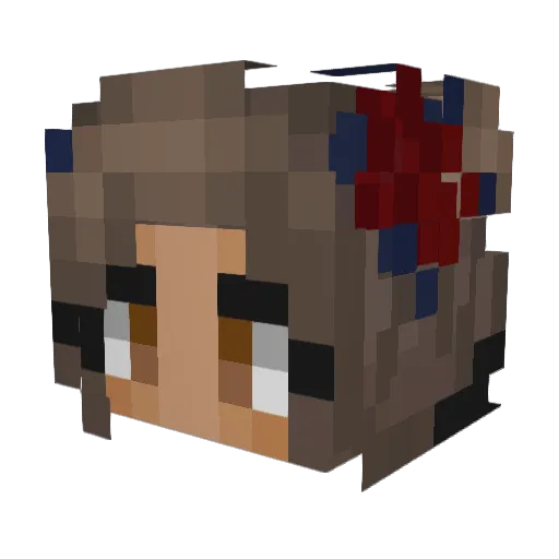 Rukmi Minecraft avatar head, 3D render