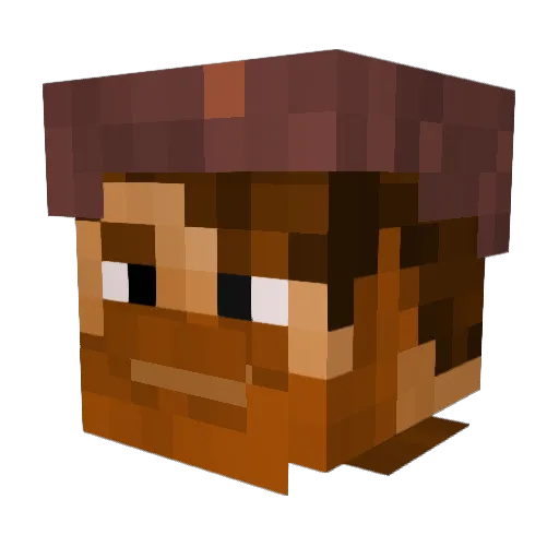 Rukofamicom Minecraft avatar head, 3D render