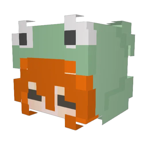 Rukolcia Minecraft avatar head, 3D render