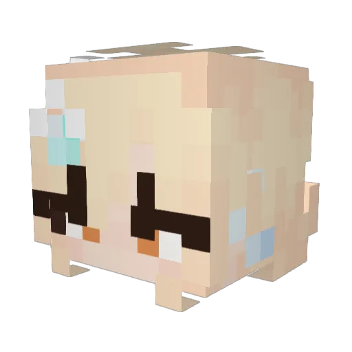 Rukuririn Minecraft avatar head, 3D render
