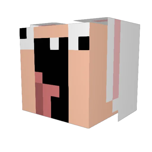 Rule_Metal Minecraft avatar head, 3D render