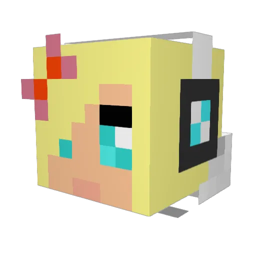 Ruler21 Minecraft avatar head, 3D render