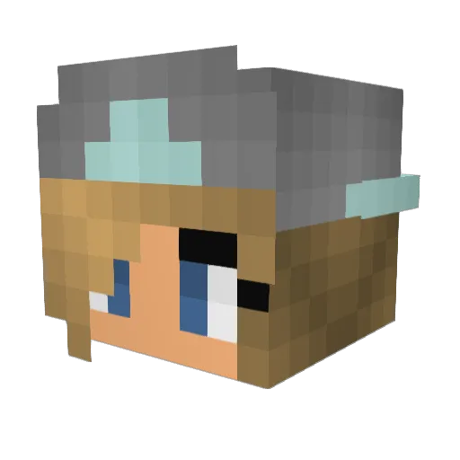 RulerUnicorns Minecraft avatar head, 3D render