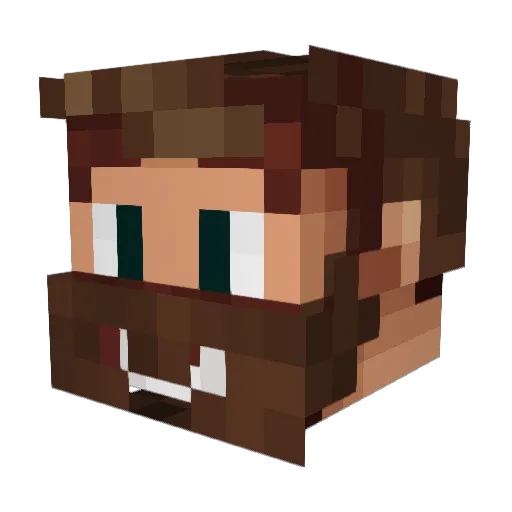 Rulian Minecraft avatar head, 3D render