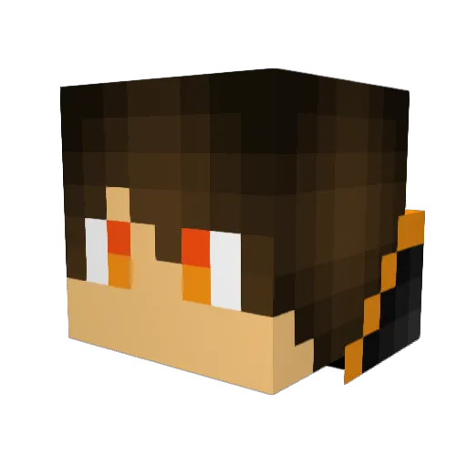 Rullito Minecraft avatar head, 3D render