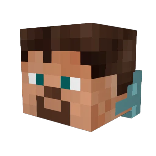 RuloRose Minecraft avatar head, 3D render