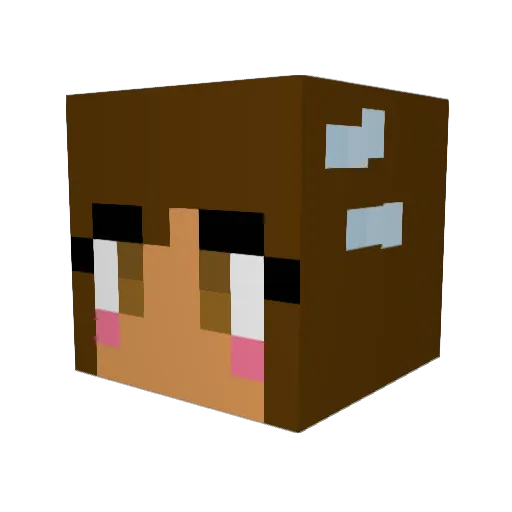 RuluRoss Minecraft avatar head, 3D render