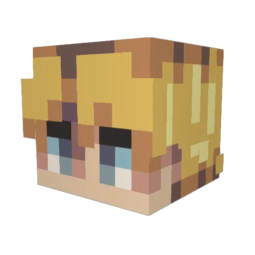Rulze Minecraft avatar head, 3D render