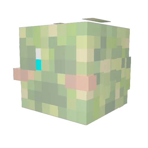 Rumbliez Minecraft avatar head, 3D render