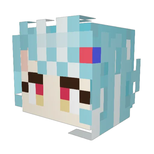 Rumias789 Minecraft avatar head, 3D render