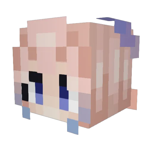 Rumimimi Minecraft avatar head, 3D render