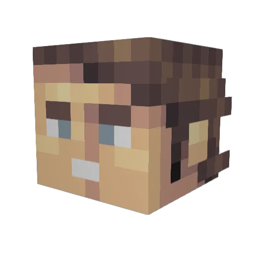 RummyRumBeard Minecraft avatar head, 3D render